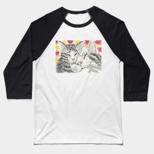 tabby cat love art Baseball T-Shirt